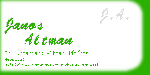 janos altman business card